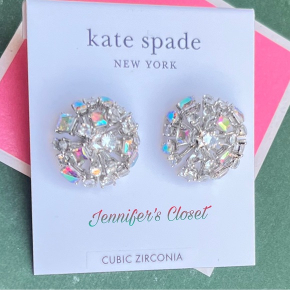 KATE SPADE Iridescent Crystal Cluster Stud Earrings - Picture 6 of 6